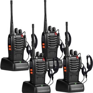 Long Range Walkie Talkies with Earpieces - 4 Pack