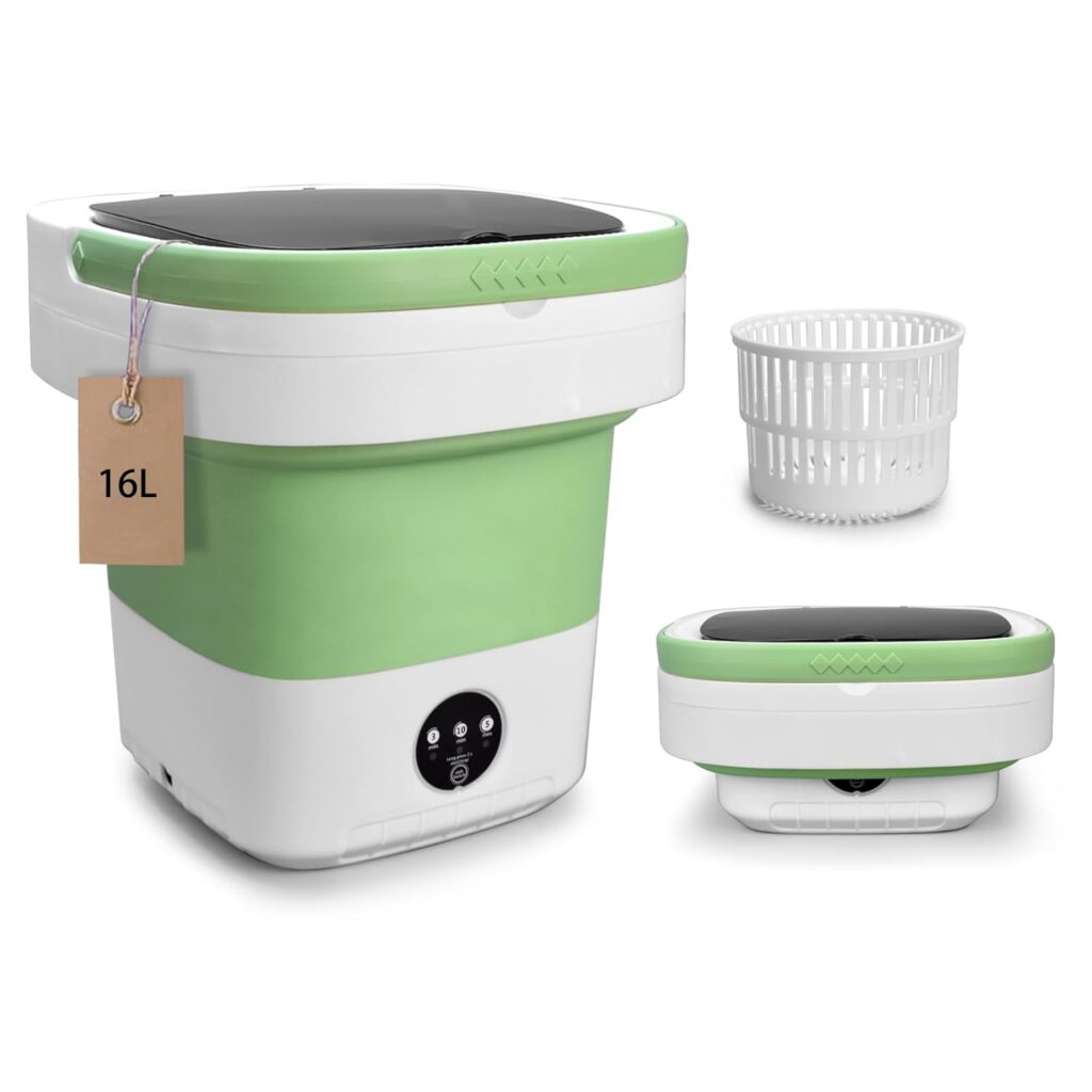 Portable 16L Washing Machine with Spin Basket