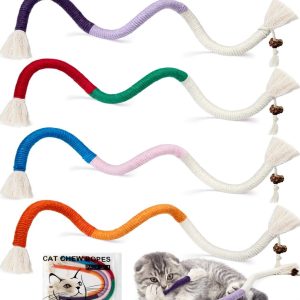 4Pcs Cat Chew Ropes with Catnip